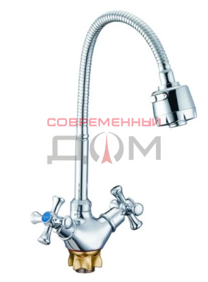 Кух.смеситель G-Lauf QTZ4-E827 гибкий излив, хром